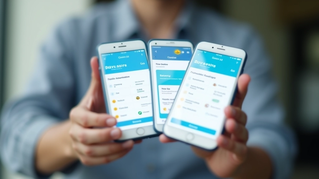 Přehled různých bankovních aplikací zobrazujících spořicí účty