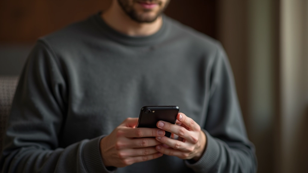 Osoba sleduje růst svého spořicího účtu na chytrém telefonu