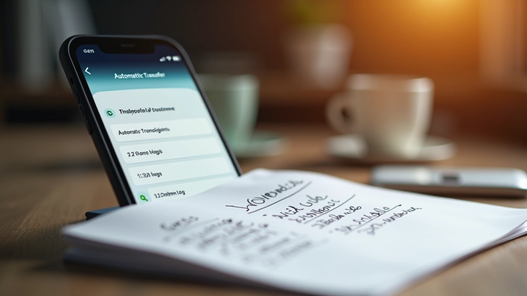 Mobil zobrazující aplikaci pro automatické spořicí příkazy