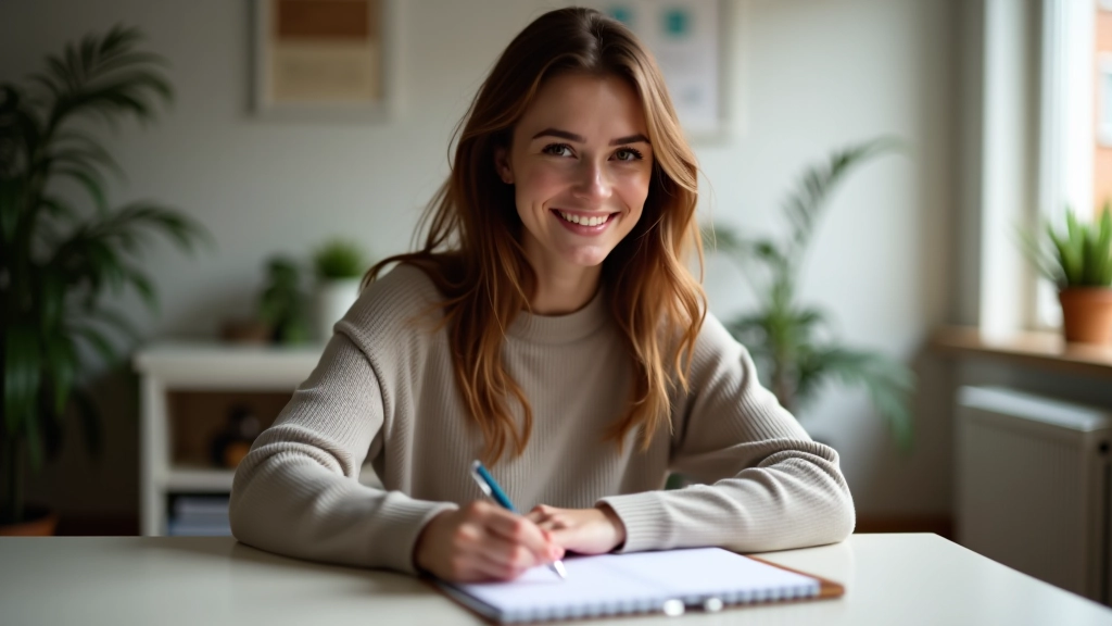 Žena pracuje s finančním plánem a poznámkami v domácím prostředí